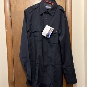 New Blauer Wool Shirt Mens 15.5 36-37 Police Uniform 8450 Dark Navy Blue‎ Mens
